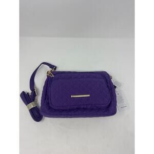 MKF Collection Rosalie Solid Quilted Crossbody Bag - Purple
